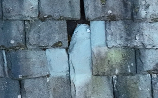 Roof survey missing tile example